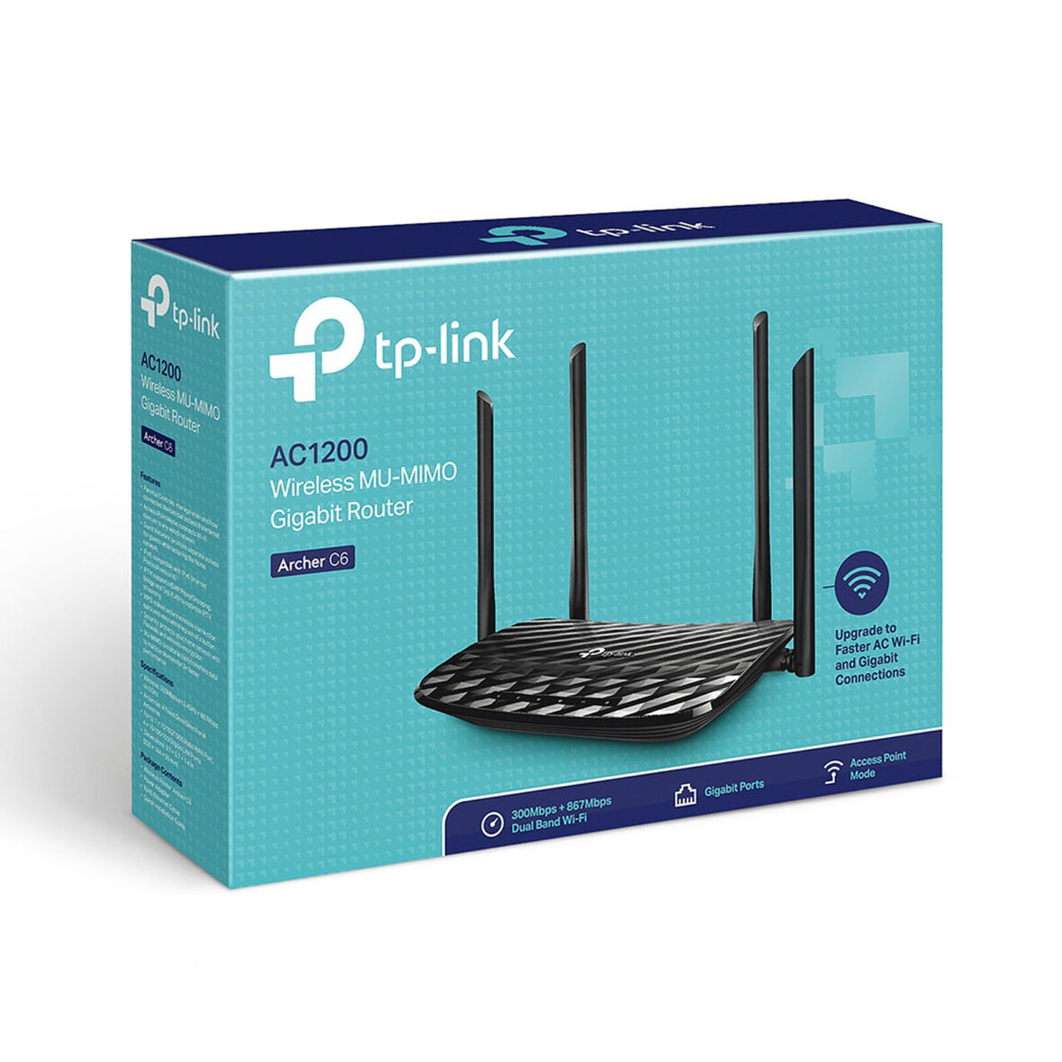 Tplink Archer C6 Routeur Sans Fil Bi-Bande (2,4 GHz/5 GHz) Noir